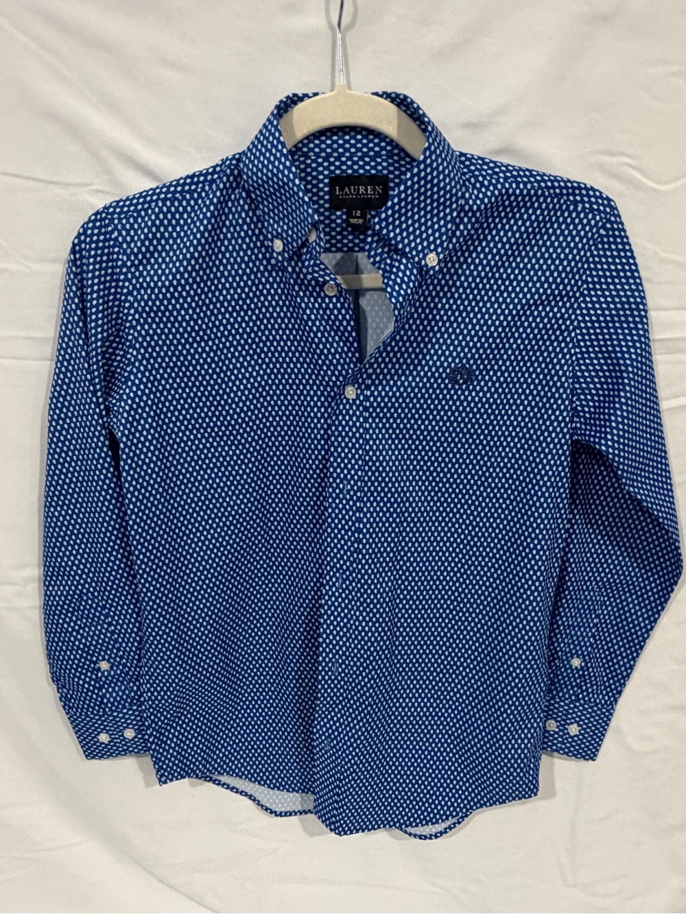 Lauren Ralph Lauren  kids Blue Patterned Button-Down Shirt  12